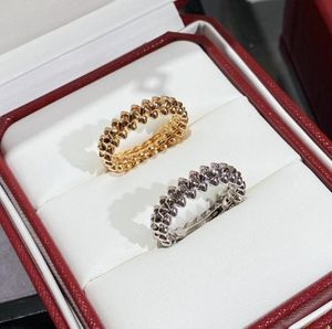 Anelli a fascia crush ring serie 5A diamanti riproduzioni ufficiali del marchio di lusso stile classico Anelli dorati 18 carati di alta qualità marchi design exquis6452200