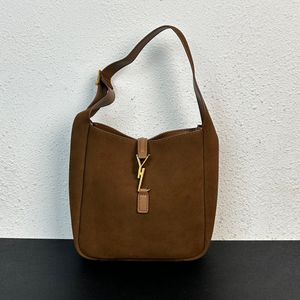 Wysokiej jakości projektant LE37 Bag w wiadro 22 cm damska torba kubełkowa błyszcząca skórzana skórzana brązowa torebka luksusowa rękojeść torebka crossbody Pasek Rozmiar 22*22*7 cm