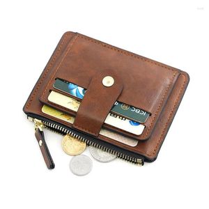 Brieftaschen Mode Kredit-ID-Kartenhalter Schlanke Leder-Geldbörse mit Münzfach Multi-Karten-Geldbeutel-Kasten für Männer Mini-Frauen-Business-Geldbörse