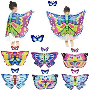 Schals 1pc Mädchen Fee Schmetterlingsflügel Schal Cosplay Bunte Flügel Poncho Schal Damen Leistung Party Supplies