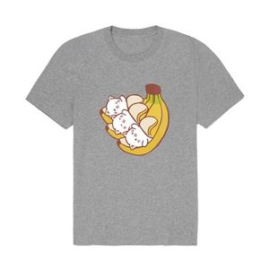 Trendig stil mäns t-shirts o-hals lös logotyp banan tryck sommar bomull hajuku kort ärm tees skjorta överdimensionerade casual to276k