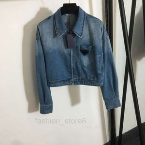 Spring Women's Long-sleeved Shirt Washed to Make Old Retro Spring and Summer Zipper Lapel Denim Coat Casual Simple Fashion. CC
