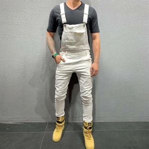 Jeans masculinos Moda Homens Bib Calças Denim Suspensórios Macacões Retos Macacões Skinny Calças259a