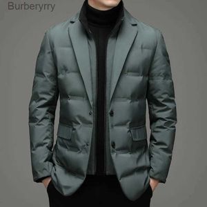 Męskie Down Parkas Top Grade Man Kurtka 2023 NOWOŚĆ Men Men Business Casual Class ROILAR 90% Gery Duck Down Coat Keep Warm Parkasl231014