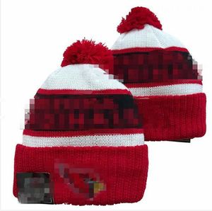 Men Knitted Cuffed Pom Cardinal Beanies Arizona Bobble Hats Sport Knit Hat Striped Sideline Wool Warm BasEball Beanies Cap For Women a13