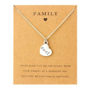 Aunt Sister Uncle Pendants Chain Necklaces Grandma Grandpa Family Mom Daughter Dad Father Brother Son Fashion Jewelry Love Gift234Z