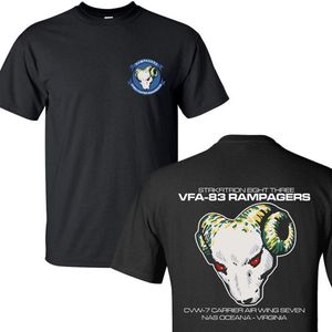 Nya sommarmodemän Kort ärm Cotton T Shirt VFA83 Rampagers Squadron United States Navy T-Shirts XS-3XL Tees Tops C04132665