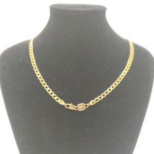 24K Gold G F 4mm Cuban Curb Link Chain Necklace Miami PT Fully Choker Hip Hop DIY Stamp 24 Unisex2482