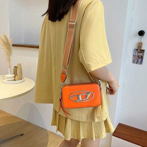 New Fashion Colorful Small Square Candy Wide Ribbon Crossbody Letter Contrast Color Women's Bag