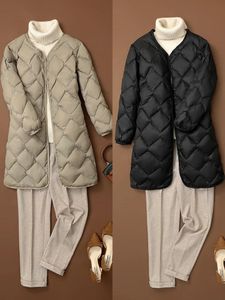 Женская пуховая парка Xlong, легкие теплые куртки белого цвета, поступление 2023 года, корейские облегающие женские пальто с v-образным вырезом 231013