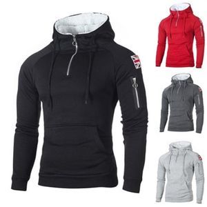 Mode mäns hoodies vandring klättring expedition huvhuvare tröjor slapp huvtröja sportkläder jacka kappa halv dragkedja u222t