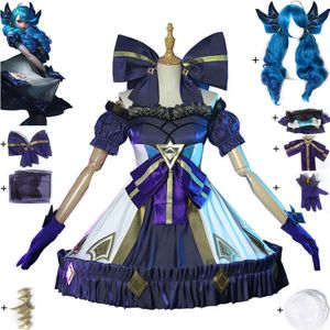 Cosplay gwen cosplay traje anime jogo lol o sagrado costureira peruca sexy mulher batalha lolita uniforme halloween loli vestido diário terno