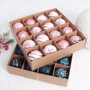 Christmas Decorations Christmas Decoration 6cm Plastic Ball Shaped Painted Christmas Party Hanging ball Pendant 16pcs/set Xmas Tree Drop Ornament 231013