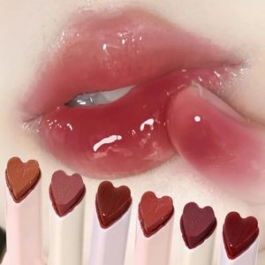 Lipstick Love Shape Jelly Waterproof Non stick Cup Mirror Solid Lip Gloss Clear Lasting Moisturizing Stick Makeup Cosmetic 231013
