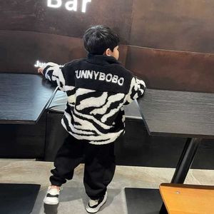 Daunenmantel Teddyfell Zebra Lamm Fleece Kinderkleidung Puffermantel Herbst Winter Kinder Baby Bomber Niedliche Jacke Jungen kleine Mädchen Jacken J231013