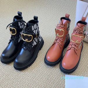 Klassisk dubbel designer Martin Desert Boots High Heel Ankle Boots Female Leather Boots V Classic Platform Boots, Fashion Leggings, Black Brown Color Classic