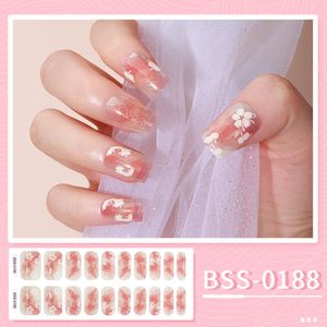 20pcs/pc Korean UV Gel simple nail stickers with 3D Bronzing Flowers - Fashionable Gel Manicures for European and American Style