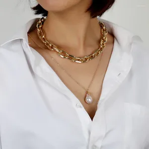 Pendant Necklaces Punk Multi Layered Pearl Choker Collar Statement Necklace Women Jewelry