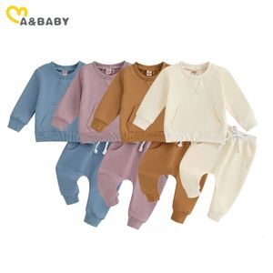 Set di abbigliamento ma baby 03Y nato Neonato Neonato Ragazza Vestiti Autunno Primavera Tinta unita Manica lunga Top Pantaloni Bambino Outfit 231013