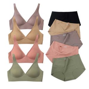 Mutandine bikini invisibili senza cuciture da donna con mezza copertura posteriore all'ingrosso Reggiseni di supporto