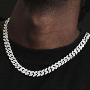 Designer Moissanite Diamond Necklace for Mens Cuban Chain Luxury Bling Hip Hop 6mm 10mm Single Row 925 Silver Pass Tester Link Full Jewelry Gift 2024 M5fh