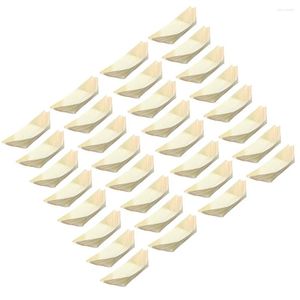 Geschirr-Sets, 50 Stück, Sushi-Boot, Kuchendekoration, Pommes Frites, Holz, Kunststoff, Dessertbehälter