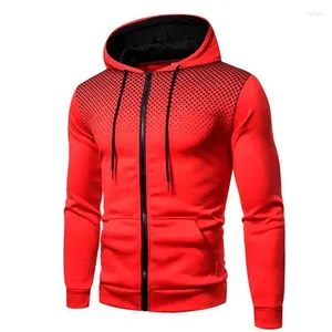 Hoodies masculinos cross-border cardigan com capuz camisola polka-dot impresso velo primavera e outono jaqueta comércio exterior fitness zíper