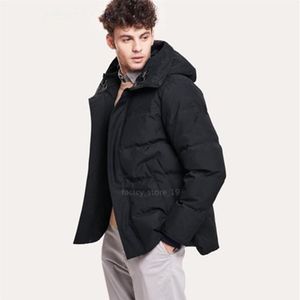 Mode män ner jackor vinter homme canada jassen chaquetas parka ytterkläder jacka herrar hålla varm kappa stor päls huva fourrure d220c