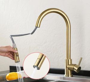 Küchenarmaturen Top Sale 2 Wasserflussmodi Touch-Pull-Down-Wasserhahn