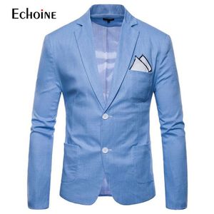 Moda cotone lino estate uomo comfort blazer Uomo New Slim Fit giacca abiti blazer uomo qualità vestito casual plus size 4XL 201130181T