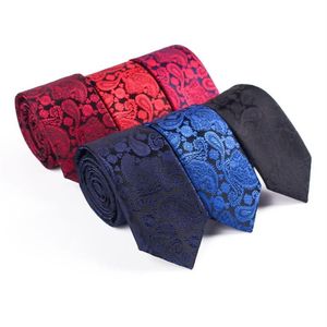 Nackband sitonjwly 6cm paisley klassisk formell slips slips för mens bröllop polyester svarta affärsgåvor cravat anpassade logo285k