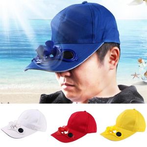 Cappello a S con visiera Ventilatore ad energia solare Sport estivi unisex all'aria aperta per andare in bicicletta Cappelli a tesa larga255P