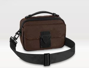 7A Echtes Leder Männer Frauen S Kofferraum LOCK MESSENGER SLING BAG Echtes Rindsleder Männlich Leinwanddruck geprägt Umhängetasche Geldbörse Clutch Hüfttasche M46688