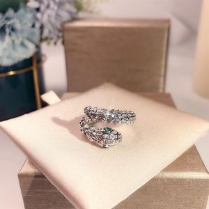 snake ring Golden Classic Fashion Party Jewelry For Women Rose Gold Wedding Luxurious Full drilling snake Open size rings shi2718