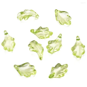 Pendant Necklaces 100pcs Light Green Transparent Acrylic Leaf Pendants For Jewelry Making DIY Necklace Earrings Decor 24x15x5mm Hole:1.5mm