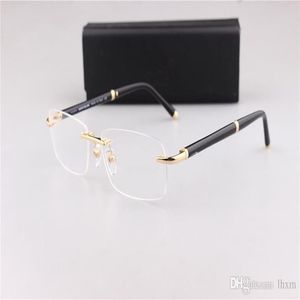 Varumärkesfabrikens klassiska varumärke 374 Business Rimless Men Square Glasses Frame för receptbelagda glasögon med originalförpackning 246E