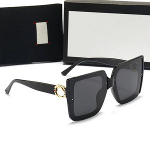 2023 klassische Mode Outdoor-Sport-Sonnenbrille, große, flache Damen-Sonnenbrille, quadratischer Rahmen, Modedesigner, mit Verpackungsbox