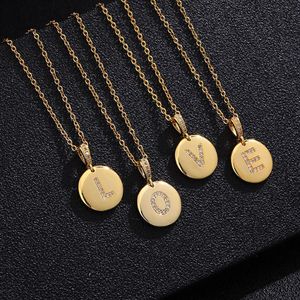 Kvinnor av högsta kvalitet Girls Inledande bokstav Halsband Guld 26 Letters Charm Halsband Pendants Copper Cz Jewelry Personal Necklace3103