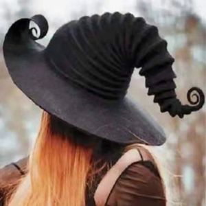 Beanieskull Caps Women Witch Hat Halloween Party Fancy Dress Vuxen Wide Brim Cosplay Winter Fall Hat 231013