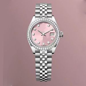 Senhoras jóias relógios ballon dial 31 Midsize Diamond Bezel Ladies Watch relojes automaticos relógios de alta qualidade mens relógios mecânicos designer rosa dial