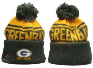 Men Knitted Cuffed Pom Green Bay''Packer'' Beanies Bobble Hats Sport Knit Hat Striped Sideline Wool Warm BasEball Beanies Cap For Women a13