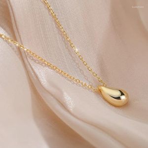 Chains MEETSOFT 925 Silver 16 Types Water Drop Smooth Surface Necklaces For Fashion Women Fine Jewelry Minimalist Accessories