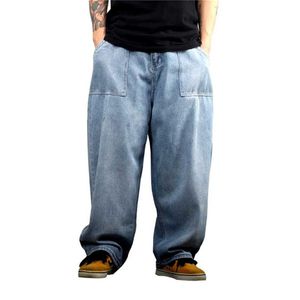 Mode hiphop harem jeans män casual streetwear lösa baggy byxor bred ben denim byxor manliga kläder298m