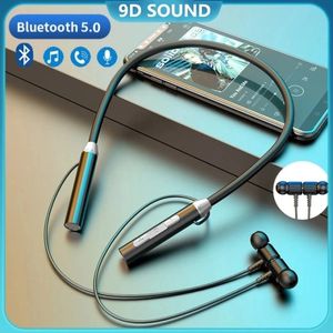 Trådlösa hörlurar Bluetooth 5.0 Neckband Earphones Magnetic Sports Waterproof TWS Earbuds Blutooth Headset med mikrofonmik