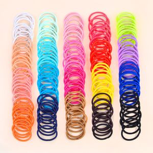 100pcs/lot Korea Style Base Hair Rope Rubber Band Hair Ties Gum Colorful Nylon Rope Doll Hair Accessories Hair Bands For Baby Girls 2806