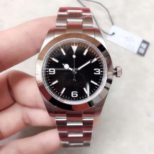 ST9 Titta på Explorer 39mm rostfritt stål 2813 rörelse Automatisk mekaniska herrklockor Series Män armbandsur