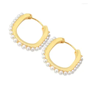 Hoop örhängen pärla tragus piercing gyllene oval utsökt u-formade kvinnliga damer smyckesdesigner charms tillbehör