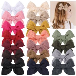 Bambini a coda di rondine Fiocco a nastro Forcina per ragazze Bowknot Barrettes Dolce principessa Accessori per capelli Elegante coda di cavallo Clip Tinta unita 2809