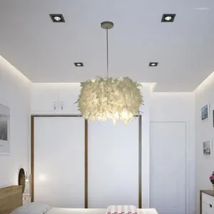Lampy wiszące wystrój sypialni elegancka wszechstronna i stylowa tworzy przytulną atmosferę nowoczesne design energooszczędny unikalny piór