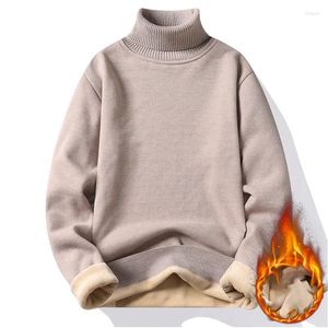 Männer Hoodies 2023 Pullover Herbst Und Winter Plüsch Verdickt High Neck Strickwaren Unterlage Einteilige Mode Casual Kleidung